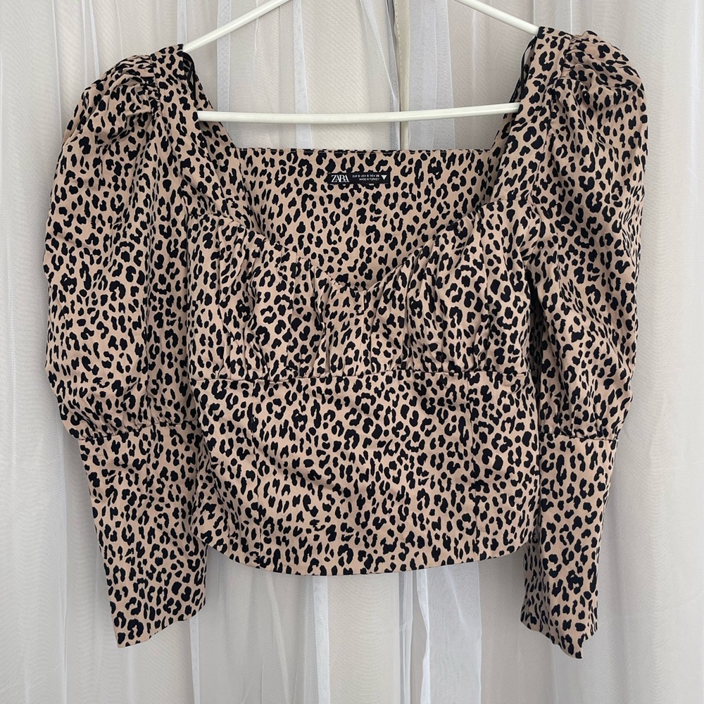 Zara animal print blouse
